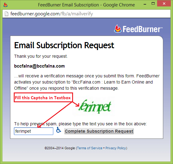 FeedBurner Registration Process 
