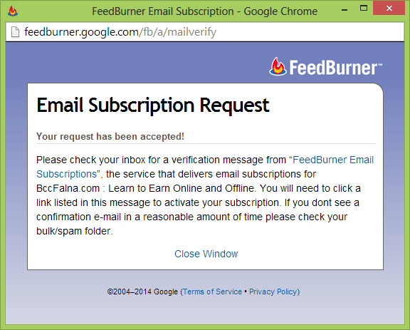 FeedBurner Registration Process 