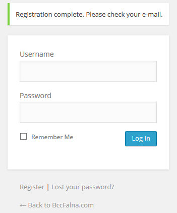Website Registration Process
