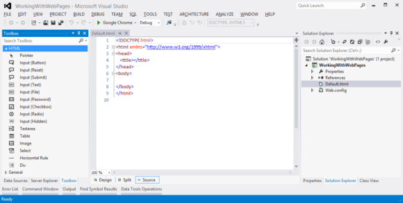 ASP.NET Webpage - Using Visual Studio - Hindi