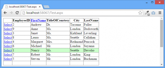 Sorting and Selection Issue in ASP.NET WebForms in Hindi