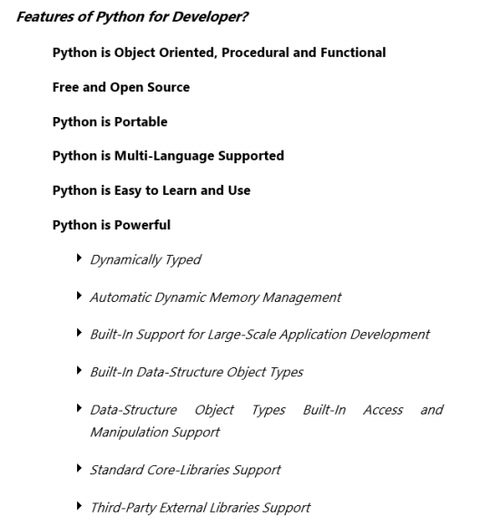 Features of Python for Developers - Python Scripting Language in Hindi
