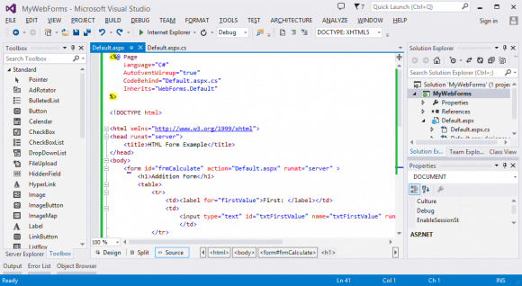Using Design Surface of Web Forms Page - ASP.NET WebForms using C# in Hindi